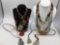 Excellent collection of 9 necklaces , hand carved bone, stone, turquoise, metal , Amber see pics