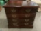 Vintage dark cherry wood nightstand / end table wV 4-drawers , approx 24 x 14 x 22 in.