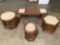 Vintage 4pc Marble Top Living Room Set: Coffee Table, 3 End Tables