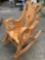 Vintage wood rocking chair, solid construction, unique design, approx 39 x 22 x 39 in.