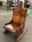 Vintage wood rocking chair, solid construction, hand painted details, approx 34 x 26 x 47 in.