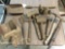 Nice selection of antique and primitive tools , mallets , slide hammer nail puller, plus