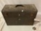 Vintage metal tool case full of hand tools and bits, approx 20 x 8 x 14 in.