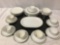 42 pc. lot of Centura by Corning silver rimmed fine china: plates, bowls, cups / saucers. Approx