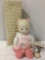 Vintage Enesco Precioys Moments porcelain doll, Debbie w/ tag, original box