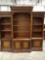 3 pc. Aspenhome lighted library cabinet set, w/ 3 glass shelves, stunning office pieces, nice cond.