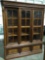 Aspenhome lighted library cabinet w/ sliding glass doors, 3 file cabinet drawers, nice condition