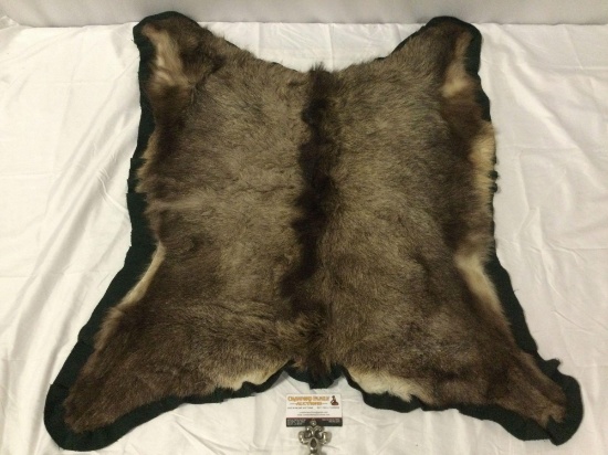 Small bear skin rug, approx 34 x 39 in.