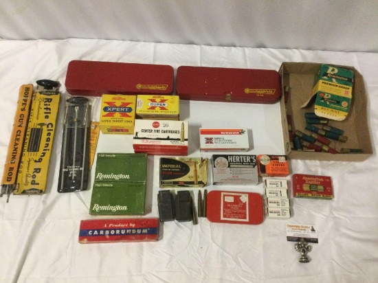 Large lot of misc. ammunition/ bullets / gun cleaning kits.