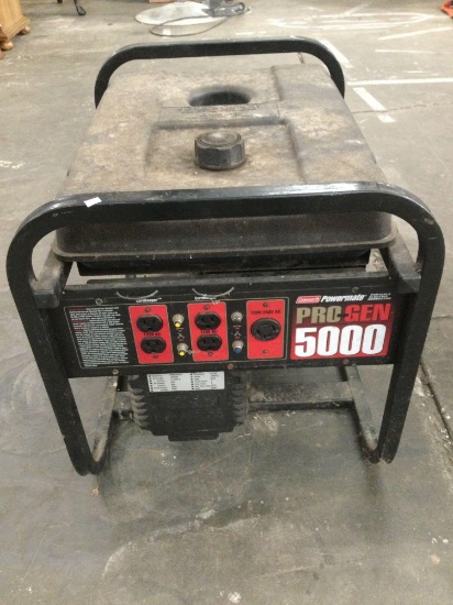 COLEMAN Powermate portable electric generator PRO GEN 5000, tested/ turns over 20 x 26 x 22 in.