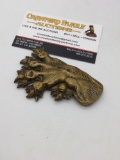 Antique rare brass Chinese dragon foot belt buckle