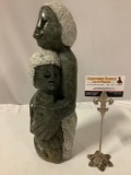 Large African stone carved Mother and Child sculpture art signed by artist B. Mutongwizo , approx 5