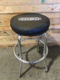 IRONTON chrome leg shop stool, approx 17 x 26 in.