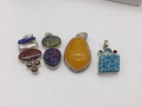 Set of 4 large and heavy pendants all marked .925 on pendant or clasp see pics