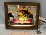 Moosehead Beer Canadian Lager lighted mirror advertising bar sign , tested/working