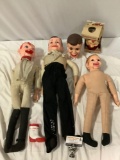 Lot of vintage ventriloquist dolls / puppets: Goldberger Doll MFG, Horsman, Howdy Doody, sold as is