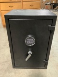 Safe w/ electric keypad lock, includes code combination , approx. 17 x 15 x 26 in.