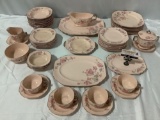 Antique 61 pc. Glo Peche Ware by Limoges - Bel Clare pattern silver rimmed fine china Sebring, Ohio