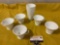 6 pc. lot of vintage milk glass drinking glasses / tea cups, approx 6 x 3.5 in.