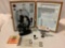 Vintage TASCO DELUXE microscope kit w/ wood case, slides, approx 9 x 11 x 5 in.
