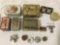 Lot if vintage tin boxes, make up jars, jewelry box, Kerr glass jar and more. INV 2203