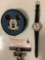 Vintage Walt Disney MICKEY MOUSE Lorus wrist watch w/ various flags design, plus coin pouch, approx