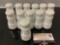 12 pc. lot of vintage No Lock milk glass kitchen / spice containers , approx 2 x 4 in.