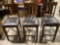 3 pc. lot of matching upholstered bar stools, approx 18 x 19 x 41 in.