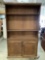 Vintage wood hutch cabinet, 2-sided access, sold as is.