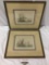 2 pc. lot of framed vintage sailing ship art prints , approx 20.5 x 18.5 in.