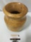 Handmade wooden vase, signed by artist Vincente Garrido, approx 7 x 9 in.