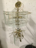 Hanging chandelier need bulbs, cleaning , Untested as is