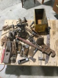 Selection of mostly antique tools , planers , hand drills mini hatchet etc see pics