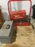 Set of 3 tool boxes , Better quality Homak, Milwaukee electricians , and a plastic tool box