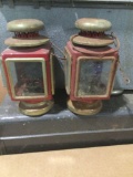 Pair of hanging out door kerosene lamps