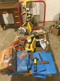 Large selection of tools plus, craftsman skill saw extra blades , extension cord see description