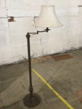 Antiqued Living room swing arm floor lamp tested and working