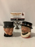 2 pc. lot of Royal Doulton mugs ; John Peel and Beefeater, approx 2 x 2 in.