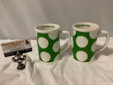 2 pc. Lot of STARBUCKS golf ball coffee mugs , approx 5 x 5 in.