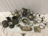 Lot of vintage silver plate/ nickel silver / pewter tableware, see pics.