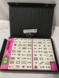 Vintage Chinese mah-jongg game set, approx 12 x 9 x 2 in. See pics, sold as is.