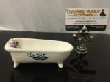 Vintage porcelain bathtub shaped ashtray, made in Japan, approximately 5 x 2 x 2 in.