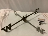 Vintage metal weather vane pieces North South East West, approx 23 x 5 in.