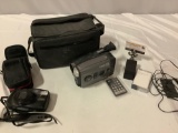 2 pc. camera lot; JVC Compact VHS camcorder w/ remote, cord, bag, plus Pentax Zoom 105 Super 35mm
