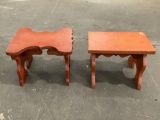 2 pc. lot of vintage wood step stools, approx 14 x 11 x 10 in.