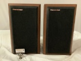 Pair of vintage Cerwin-Vega! stereo speakers, tested and working, approx 12 x 21 x 11 in.
