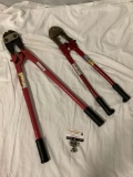 2 pc. lot of large metal bolt cutters, approx 30 x 14 in.