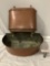 Old antique 1800s French Provincial copper 2 pc. wall mounting LAVABO water fountain w/ lid and