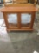 Wooden small lighted display cabinet with glass shelf