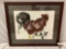 Framed original artwork, Courting Rooster signed by artist , 1991, approx 33.5 x 28.5 in.